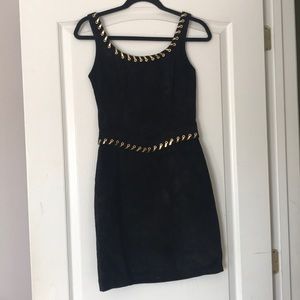 Black & Gold Leather Dress - Size 6